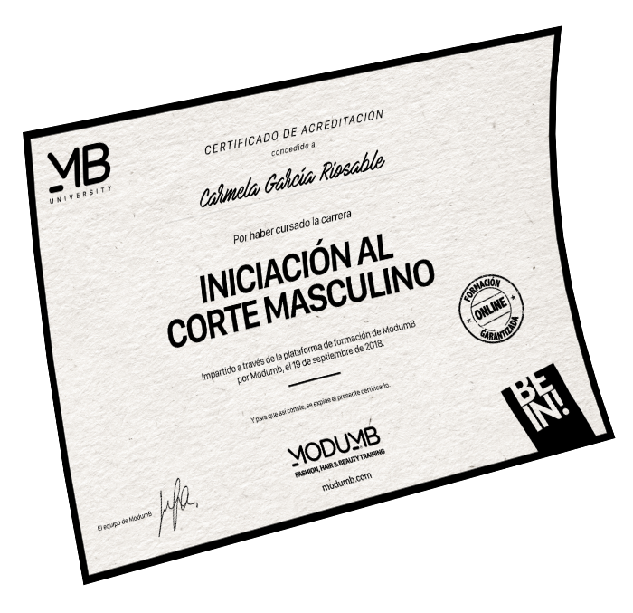 Diploma Carrera Iniciación Corte Masculino