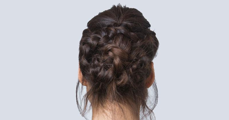 Nuevo Look del día - Recogido a base de varias trenzas de espiga entrecruzadas