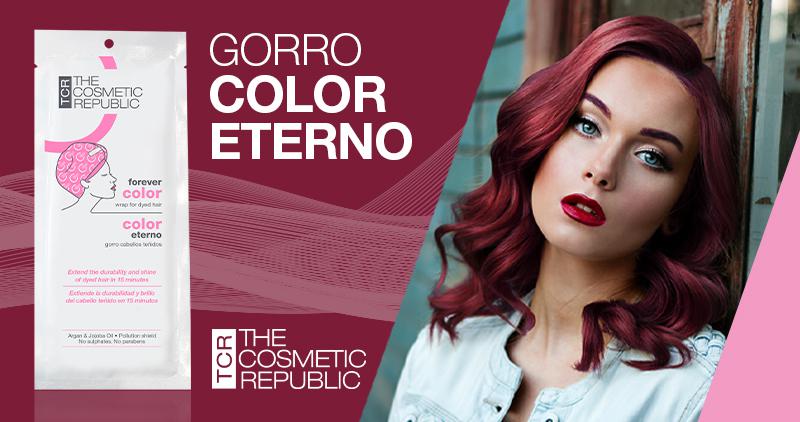 Con Gorro Color Eterno extiende la durabilidad y brillo del cabello teñido