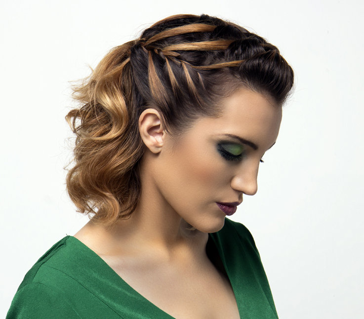 Semirrecogido con trenzas conectadas