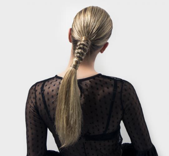 Ponytail with decorative knots