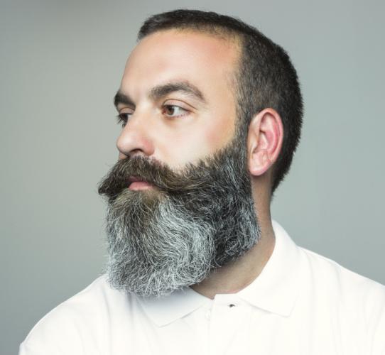 Medium-length beard grooming